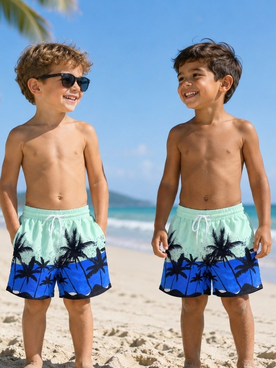 Other - Boys Tropical Palm Tree Summer Shorts Size S, 9-10Y